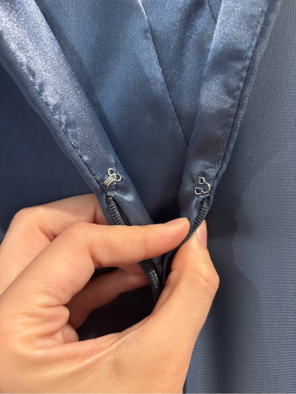 French Blue Chiffon Evening Gown - Picture 7 of 8